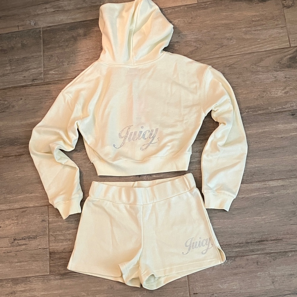 💛Juicy Couture 2-pc 💎BLING💎 logo set Y2K style sz XS NWT